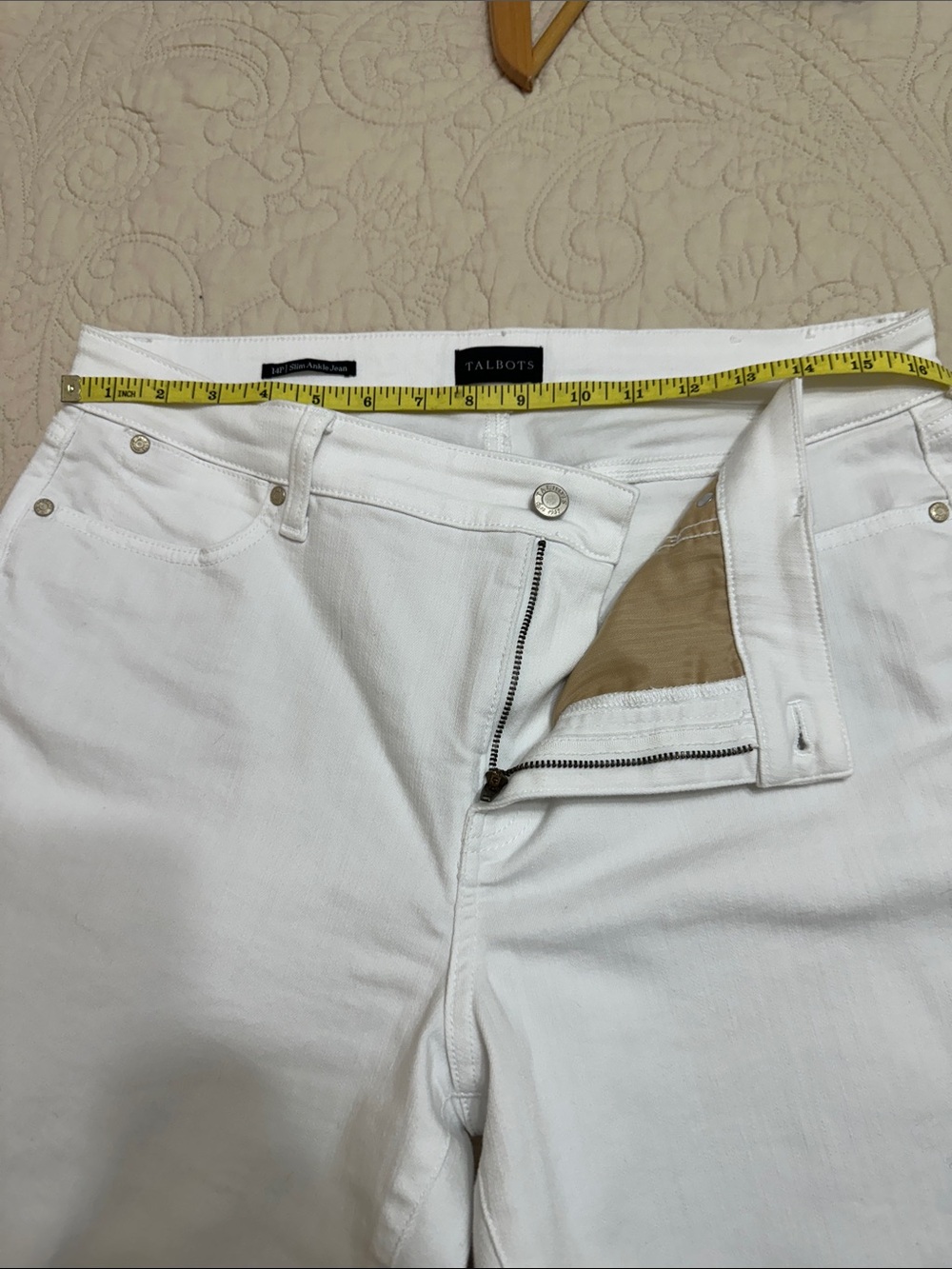 Talbots White Slim Ankle Jeans - -size 14P